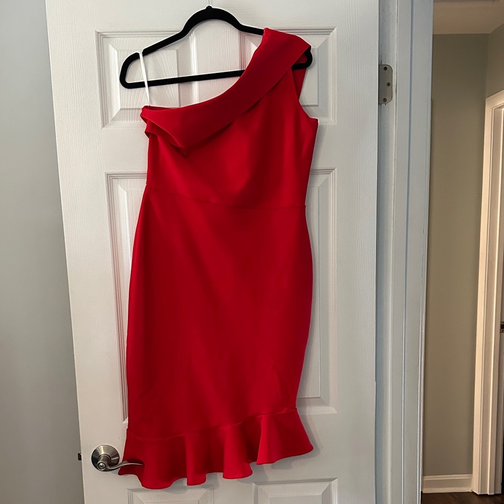 Luxury Elegant One-Shoulder Red Dress